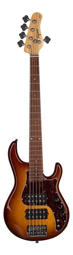 Baixo 5 Cordas Elétrico Tagima Brasil Fusion H2 5 Cordas Para Destro Honeyburst Com Acabamento Envernizado