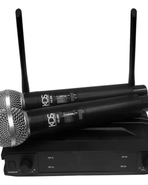 Microfone Profissional de Mão Duplo Sem Fio KDS392M – KDS