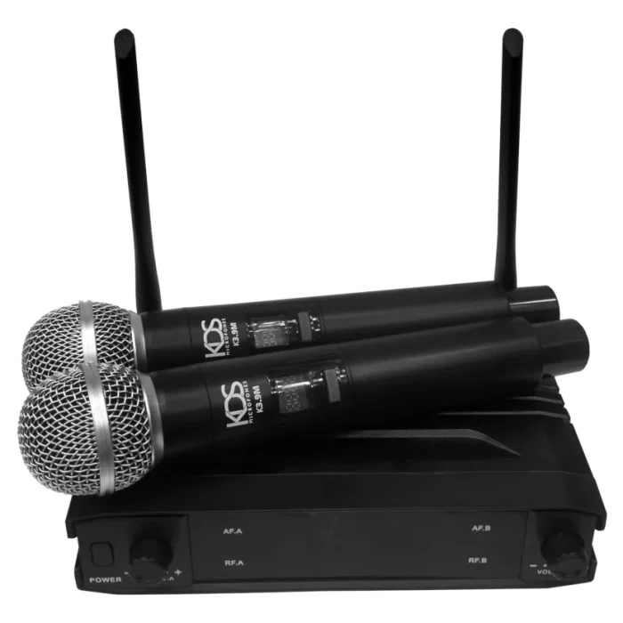 Microfone Profissional de Mão Duplo Sem Fio KDS392M – KDS